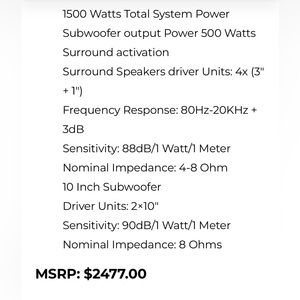 Primus 10-Pc Home Theater System pm-21 5.1 Bluetooth 1500W HDTV MP4
MSRP $2474